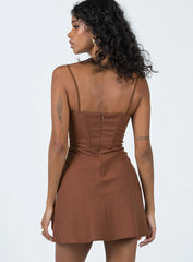 Lesley Mini Dress Brown