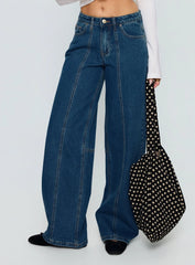 Lando Low Rise Straight Leg Jeans Mid Blue Wash