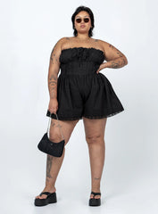 VIP Strapless Romper Black Curve