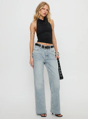 Henesey High Rise Straight Leg Jeans Light Wash