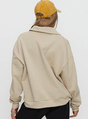 Back Around Collared Fleece Jumper Oat