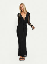 Ariadna Cut Out Long Sleeve Maxi Dress Black