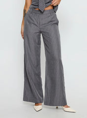 Uvelia Tailored Pants Grey Pinstripe
