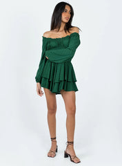 The Love Galore Long Sleeve Romper Green