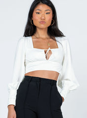 Dimitri Long Sleeve Top White