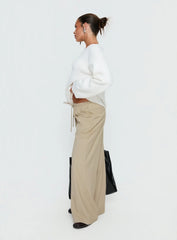 Ketrina Tie Waist Pants Beige Plaid