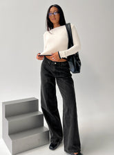 Lando Low Rise Straight Leg Jeans Washed Black