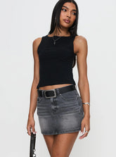 Paulette Denim Mini Skirt Grey Wash