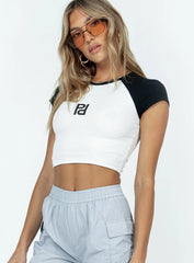 Club Polly Baby Tee White / Black