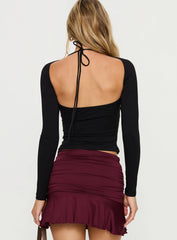 Luetta Cut Out Long Sleeve Top Black