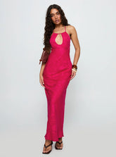 Magnetic Halter Maxi Dress Hot Pink