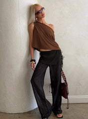 Margalo Sheer Layered Pants Black