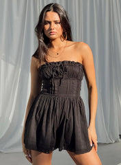 VIP Strapless Romper Black
