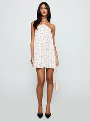 Moonlit Mini Dress White Floral