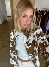 Another Life Zip Through Jacket Cow