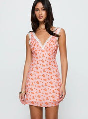 Happier Than Ever Lace Mini Dress Pink / Floral