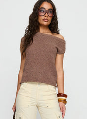 Ashfield Off Shoulder Top Brown