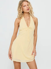 Laraline Halter Mini Dress Lemon