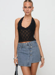 Denis Mini Denim Skirt Light Blue