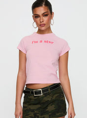 I'm A Star Graphic Top Pink