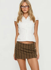 Emogene Mini Skirt Brown Stripe