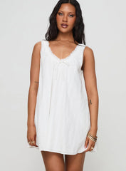 Antiquity Swing Mini Dress White Petite