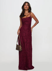 Celena Maxi Dress Burgundy Burnout Petite