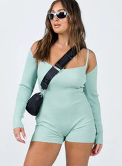 Noelene Bolero Knit Romper Blue