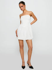 Vista Amora Bubble Hem Mini Dress White