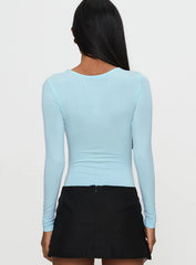 Glorious Look Twist Detail Bodysuit Blue