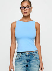 Lose Your Number High Neck Top Blue