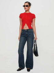 Cybele Mid Rise Straight Leg Jeans Dark Denim