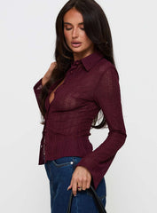 When You Sleep Long Sleeve Top Wine