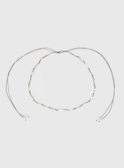 Delle Pearl Detail Wrap Belt Brown