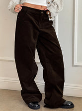Kenza Wide Leg Corduroy Pant Brown