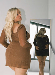 Stassie Mini Dress Brown Curve