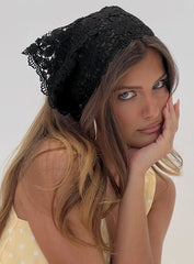 Lilibette Crochet Hair Bandana Black