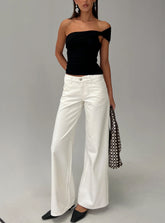Catiana Low Rise Wide Leg Jeans White