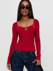Keane Long Sleeve Top Red