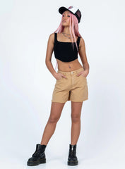 Caral Denim Shorts Tan