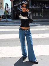 Highlands Low Rise Wide Leg Jeans Mid Blue Wash