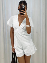Full Of Strangers Playsuit White Stripe