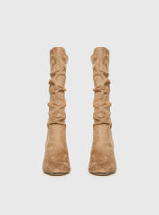 Such A Charmer Faux Suede Scrunch Boot Tan