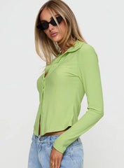 Echoes Long Sleeve Top Green
