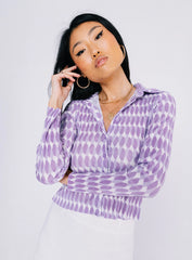 Elody Long Sleeve Top Purple Multi