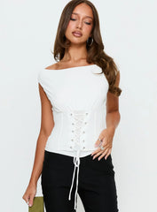 Unbothered Corset Top White