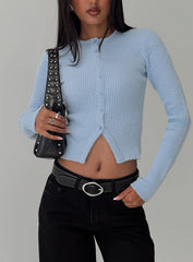 Suzu Long Sleeve Knit Top Blue