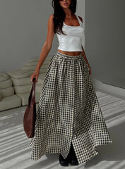Cartmel Check Maxi Skirt Black / Cream