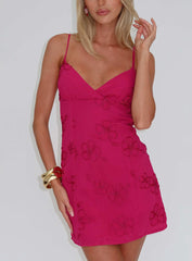 Florenca Beaded Mini Dress Guava