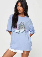 Giddy Up Oversized Tee Blue
